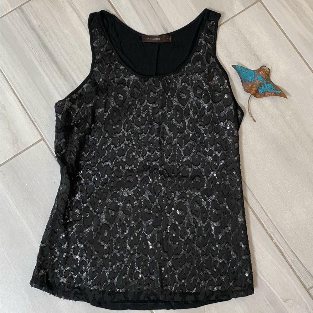 NWOT The Limited ✨Sequin✨ Leopard Print Tank - Size L